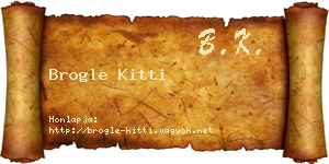 Brogle Kitti névjegykártya